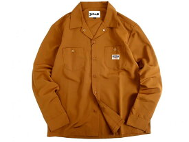 Schott N.Y.C. ショット LS TC WORK SHIRT コットン混 ボックスシルエット 長袖 ワークシャツ 3115070 キャメル S-01 M-02▲020▼30705k04