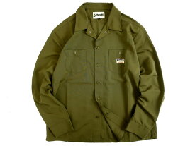 Schott N.Y.C. ショット LS TC WORK SHIRT コットン混 ボックスシルエット 長袖 ワークシャツ 3115070 オリーブ S-01 M-02▲020▼30705k08