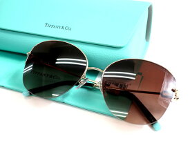Tiffany & Co. ティファニー イタリア製 シルバーフレーム グラデーションレンズ ウェリントン ハードウェア サングラス メガネ 眼鏡 アイウェア TF3082 シルバー 58□16 140▲120▼40119k08