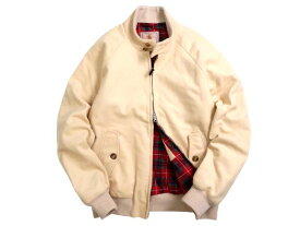 BARACUTA バラクータ G9 AF MELTON UNPAD メルトンアンパデッド 裏地チェック柄 ハリントンジャケット スウィングトップ BRCPS1013 定価8.3万 アイボリー 40▲180▼40306k08