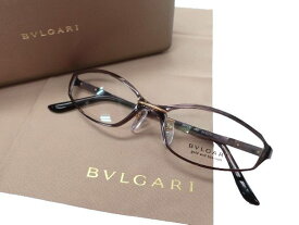 BVLGARI ブルガリ イタリア製 ゴールド＆チタンフレーム スクエアシェイプ メガネ サングラス アイウェア 眼鏡 267TK 定価11.2万 ガンメタリック 54□17-145▲120▼40320k03