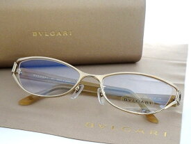 BVLGARI ブルガリ 日本製 750刻印 オーバル チタンフレーム 18K ダイアモンド メガネ 眼鏡 サングラス アイウェア 2087TG 定価14万 シャンパンゴールド 54□18 135▲120▼40425k02