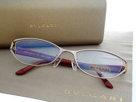 BVLGARI ブルガリ 日本製 750刻印 オーバル チタンフレーム 金 メガネ 眼鏡 サングラス アイウェア 2087TG 定価14万 シルバー ピンクベージュ 54□18 135▲120▼40425k03
