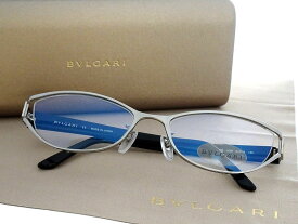 BVLGARI ブルガリ 日本製 750刻印 オーバルフレーム 18K ダイアモンド メガネ 眼鏡 サングラス アイウェア 2087TG 定価14万 シルバー ブラック 54□18 135▲120▼40425k06