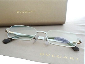 BVLGARI ブルガリ 日本製 750刻印 18K ゴールド チタン アンダーリム 眼鏡 メガネ サングラス アイウェア 155TK 定価11.2万 シルバー 52□18-145▲120▼40425k09
