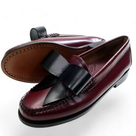 G.H.BASS Weejuns ジーエイチバス ウィージャンズ マッケイ製法 WEEJUN WMN PENNY BOW ハイシャインレザー ボウ ローファー 革靴 BA410005B 定価2.8万 レッドワイン 6 レディース▲066▼41128k05