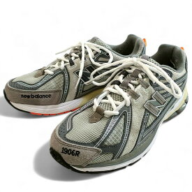 【中古】NEW BALANCE × N.HOOLYWOOD × INVINCIBLE ニューバランス N.ハリウッド インビンシブル 撥水 リフレクト スエードレザー メッシュ素材切替 レースアップ スニーカー シューズ M1906RNI 定価2.7万 グレー 27.0 D▲000▼50721k01 used