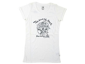 【中古】【新古品・未使用品】THE NORTH FACE ザ ノースフェイス WOMEN'S BODY FIT イラストプリント コットン混 ショートスリーブ ロングフィット Tシャツ NFK59935 ホワイト 75(XS)-01 85(M)-02▲022▼30927h16