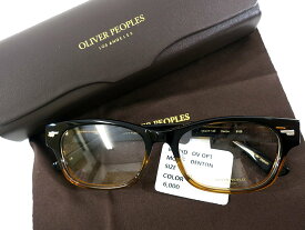 OLIVER PEOPLES オリバーピープルズ 日本製 DENTON スクエア 彫金 メガネ 眼鏡 定3.1万 ブラウン系▲054▼30620h03