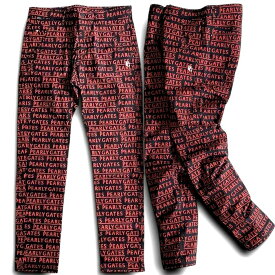 【中古】【新古品・未使用品】PEARLY GATES パーリーゲイツ ゴルフ TCドビー メゾンロゴプリント 総柄 ストレッチ ロングパンツ ゴルフウェア 053-2131313 定価3.3万 ブラック レッド 3-01 4-02 5-03 6-04 7-05 ▲036▼50206w05