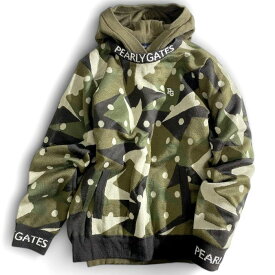 【中古】【新古品・未使用品】PEARLY GATES パーリーゲイツ ゴルフ 防風 透湿 カシミヤタッチ ストレッチ 2way ニット プルオーバー セーター インナーニット付き ゴルフウェア レディース 055-2270104 定価5.1万 オリーブ カーキ ダークブラウン 0-01 1-02 ▲057▼50213w02
