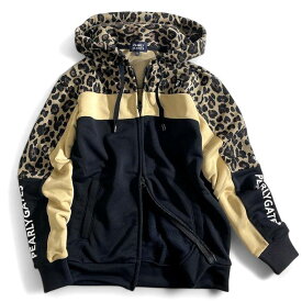 【中古】【新古品・未使用品】PEARLY GATES パーリーゲイツ ゴルフ 日本製 ハイスペック裏毛 切替 レオパード柄 フルジップ フーディ パーカー ジャケット ゴルフウェア レディース 055-2262012 定価3.4万 ブラック ベージュ 0-01 1-02 ▲038▼50214w08