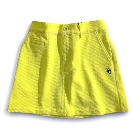 【中古】【新古品・未使用品】PEARLY GATES パーリーゲイツ ゴルフ 吸水速乾 TEXBRID ダイヤドビー ストレッチ ミニ スカート ゴルフウェア レディース 055-2234902 定価2.6万 イエロー 00-00 0-01 1-02 2-03 ▲029▼50220w05
