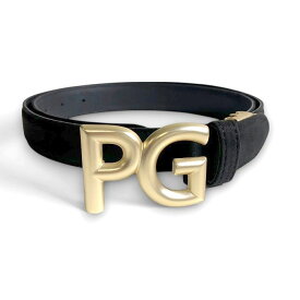 【中古】【新古品・未使用品】PEARLY GATES パーリーゲイツ ゴルフ 日本製 スウェード ロゴバックル レザーベルト ユニセックス 053-2282001 定価1.7万 ブラック FR ▲019▼50814w01