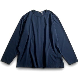 【中古】【新古品・未使用品】nanamica ナナミカ 日本製 COOLMAX Jersey L/S Tee ドライタッチ コットン混ジャージー 裏毛編み天竺 クルーネック 長袖 Tシャツ カットソー SUHS424 定価1.4万 ネイビー XL ▲040▼50917w05