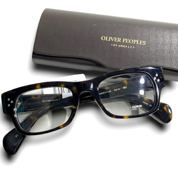 【中古】【新古品・未使用品】OLIVER PEOPLES オリバーピープルズ 日本製 Ari-R スクエアウェリントン べっ甲調 メガネ メガネフレーム 伊達眼鏡 アイウェア ケース付き OV7997 定価3.1万 362 ▲066▼60205w08