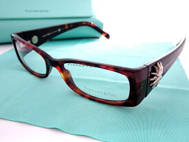 Tiffany & Co. ティファニー イタリア製 フラワーストーン ハバナ スクエア メガネ 眼鏡 アイウエア TF2001-G 定4.4万 8002▲054▼30801m09