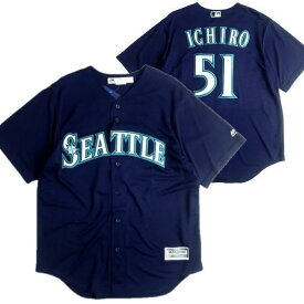 【永久欠番 51 】Majestic マジェスティック MLB メジャーリーグ ベースボール SEATTLE MARINERS シアトルマリナーズ COOL BASE ICHIRO イチロー選手 51 Alternate プレイヤー レプリカ ユニフォーム 野球 定1.7万 ネイビー S-01 M-02 L-03 XL-04▲025▼00109k11