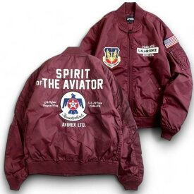 AVIREX アヴィレックス UTILITY MA-1 THUNDERBIRDS 9th AIR FORCE THERMO LITE ワッペン 刺繍 ジップアップ ライト フライトジャケット ミリタリージャケット ブルゾン 3152011 定価3.1万 バーガンディ M-01 L-02 XL-03 2XL-04▲072▼30817k03