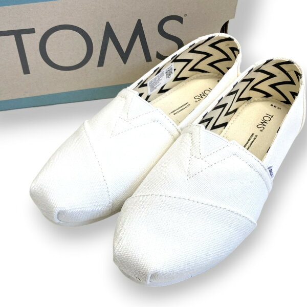 【中古】【新古品・未使用品】TOMS トムス トムズ Alpargata White Recycled Cotton Canvas アルパルガータ 高性能インソール コットンキャンバス スリッポン シューズ ローカットスニーカー 10017739 ホワイト 5(22)-01 5.5(22.5)-02 6(23)-03 6.5(23.5)-04▲005▼60617m05