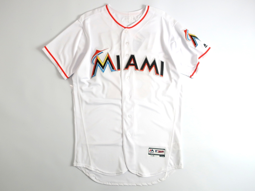 Majestic マジェスティック USA製 MLB メジャーリーグ ベースボール Miami Marlins マイアミマーリンズ Authentic  Collection FLEX BASE ICHIRO イチロー選手 51 Home プレイヤー ユニフォーム 野球 定4.1万 ホワイト 