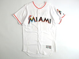 Majestic マジェスティック USA製 MLB メジャーリーグ ベースボール Miami Marlins マイアミマーリンズ Authentic Collection FLEX BASE ICHIRO イチロー選手 51 Home プレイヤー ユニフォーム 野球 定4.1万 ホワイト 40-01 44-02 48-03▲058▼00109k06