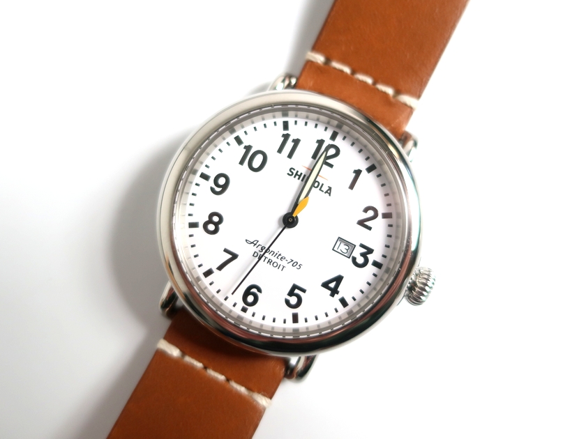 新登場 SHINOLA DETROIT シャイノラ デトロイト USA製 The Runwell Leather Strap Watch ランウェル  腕時計 レザーベルト 定9.1万 ホワイト 250 00214k10 warccroa.org
