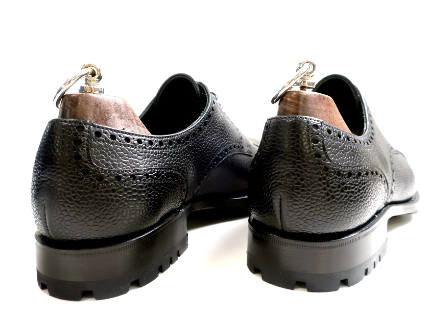 YANKO ヤンコ グッドイヤーウェルテッド製法 本革 外羽根 パンチドキャップ ブローグ グレインレザー ダービー ビジネスシューズ 革靴  14756 ブラック 7.5▲150▼10401k15 | CRAWLER