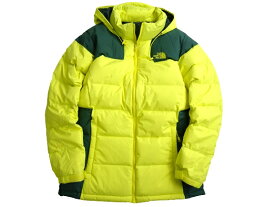 THE NORTH FACE ノースフェイス HYVENT EXCELLOFT 切替 ナイロン フーデッド ダウンジャケット レディース NFJ1DD91 定2.9万 ライムイエロー 90(L)-01 95(XL)-02 100(XXL)-03▲115▼10603k28