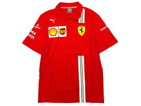PUMA プーマ Scuderia Ferrari フェラーリコレクション オフィシャルデザイン ハーフジップ 半袖 チームポロ ポロシャツ 763032 定1.4万 レッド XS-01 S-02 M-03 L-04 XL-05▲030▼10803k17