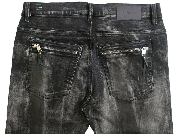 diesel デニム 24 グレーブラック ストレッチ スキニー ウォッシュ加工 