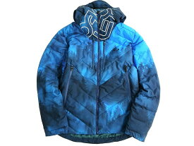 【中古】【新古品・未使用品】OAKLEY オークリー PERFORMANCE FIT FN DRY PRIMALOFT GREAT SCOTT INSULATED 2L 15K JKT プリマロフト 中綿入り 総柄 ジップアップ フーデッド ジャケット スノボウェア 412781A 定3.9万 ブルー JPN M▲113▼20420k33