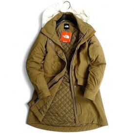 【中古】【新古品・未使用品】THE NORTH FACE ノースフェイス W'S HAVEN COAT Excelloft コットンナイロン フード裏ファー 中綿入 ミリタリーコート NVC3NG81 TAN 80(XS ) レディース▲043▼50909s01