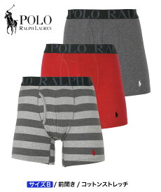 【3枚セット】 POLO RALPH LAUREN 前開き ポロ ラルフローレン ロング ボクサーパンツ メンズ ロングボクサーパンツ アンダーウェア 下着 おすすめ 人気 まとめ買い かっこいい おしゃれ 綿 長め 無地 ドット ボーダー ブランド 男性 プレゼント 誕生日 父 ギフト