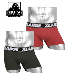 【2枚セット】X-LARGE エクストララージ ボクサーパンツ メンズ アンダーウェア 下着 かっこいい おしゃれ コットン 綿100% ロゴ ワンポイント 無地 ブランド 男性 紳士 プレゼント プチギフト 誕生日プレゼント 彼氏 父 息子 ギフト 記念日