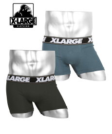 【2枚セット】X-LARGE エクストララージ ボクサーパンツ メンズ アンダーウェア 下着 かっこいい おしゃれ コットン 綿100% ロゴ ワンポイント 無地 ブランド 男性 紳士 プレゼント プチギフト 父の日 誕生日プレゼント 彼氏 父 息子 ギフト 記念日