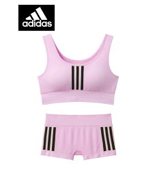 adidas アディダス スポーツブラ＆ショーツ レディース 上下セット アンダーウェア 下着 シームレス ジム ヨガ トレーニング スポーツブラ ハーフトップ かわいい ロゴ ブランド 女性 婦人 プレゼント プチギフト 誕生日プレゼント 彼女 妻 ギフト 記念日