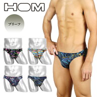 HOM オム ブリーフ メンズ アンダーウェア 下着 おしゃれ かっこいい ツルツル フラワー 花柄 ペイズリー…