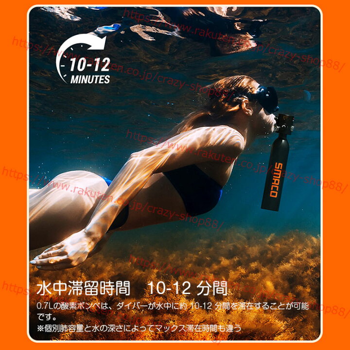 楽天市場】【P10倍｜9/4-9/11】ミニスキューバダイビング 酸素ボンベ 
