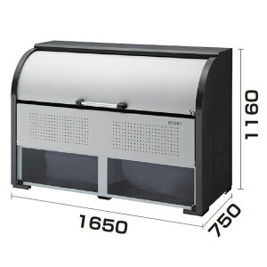 【法人宛専用】クリーンストッカー CKR-1607-2A スチール製 W165×D75×H116cm 1000L 45Lごみ袋約22個 約14世帯【組立式 業務用大型ゴミ箱 ゴミステーション 屋外 大容量 アパート マンション 町内会 自