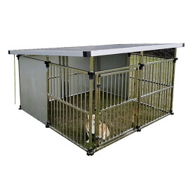 【法人宛専用】マルチ犬舎 DFS-M2(1坪タイプ) 幅191.5cm×奥行191.5cm×高さ130.5cm【屋根付き 犬小屋 ドッグハウス ドッグサークル サークルハウス ステンレス製 組立式 メタルテック】