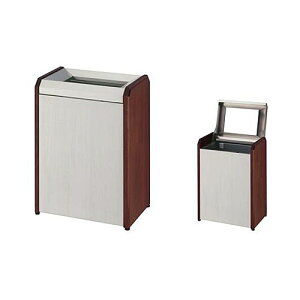 クリンダスト WS1 W46×D32×H61cm 容量約65L【ステンレス+木製ボディ 業務用分別ゴミ箱 屑入 ダストボックス 屋内用 ショッピングセンター コンビニ オフィス 自動販売機 ミヅシマ】