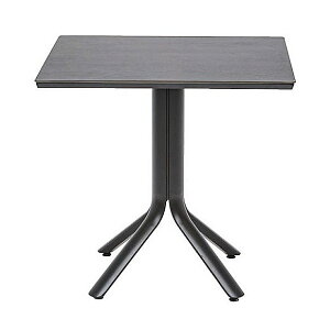 セラミックテーブル 80×80 幅80cm×奥行80cm×高さ73cm【JATI 1本脚 角型 屋内 屋外 室内 ベランダ 高級輸入家具 ロフト 公園 エントランス リゾート ガーデンテーブル】