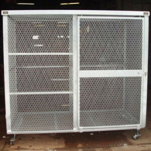 HTB-S1(標準網目) スライド扉×1枚 W186×D94×H166cm 2400L 45Lごみ袋×約53個分 約35世帯【業務用 大型ゴミ箱 ゴミステーション 屋外 大容量 町内会 自治会 カラス 猫 動物 ゴミ収集所メッシュタイプ ゴ