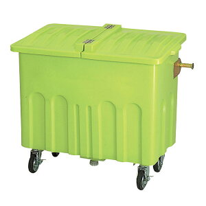 【法人宛専用】エコカートP600+P600F(本体+フタ) キャスター付き 約600L 45Lごみ袋約13個【配送先名に会社名や店舗名必須・個人名のみ配送不可 プラスチック製 パッカー車対応 排水穴付き 分