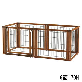 【個人宛配送可】ペット用 木製3WAYサークル 6面 70H (175×81×H71cm)【超小型犬 小型犬 中型犬 体重目安20kg以下 犬 ペット サークル ゲート 仕切り 木製 リッチェル】