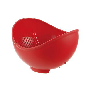 らくチンお料理ボウル くるっと レッド M 16982-7 (調理ボウル)【洗う&水切りがラクラク】