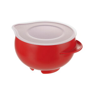 らくチンお料理ボウル たれーぬ レッド M 16992-6 (調理ボウル)【電子レンジで時短料理!】