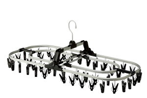 アルミジャンボ角ハンガー52 BK(ブラック)【ママが助かる機能満載!アルミフレーム洗濯ハンガー】