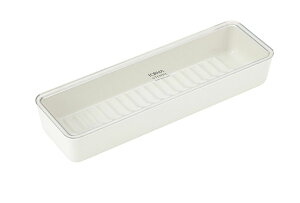 カトラリーケース フタ付 フォルマ ホワイト ( 箸入れ 収納 )【湿気やホコリを防ぎ、お箸、清潔! 蓋付き カトラリーケース】